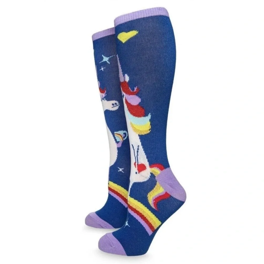 NWT Disney Parks Colorful Rainbow Inside Out Movie Unicorn Casual Crew Socks NEW